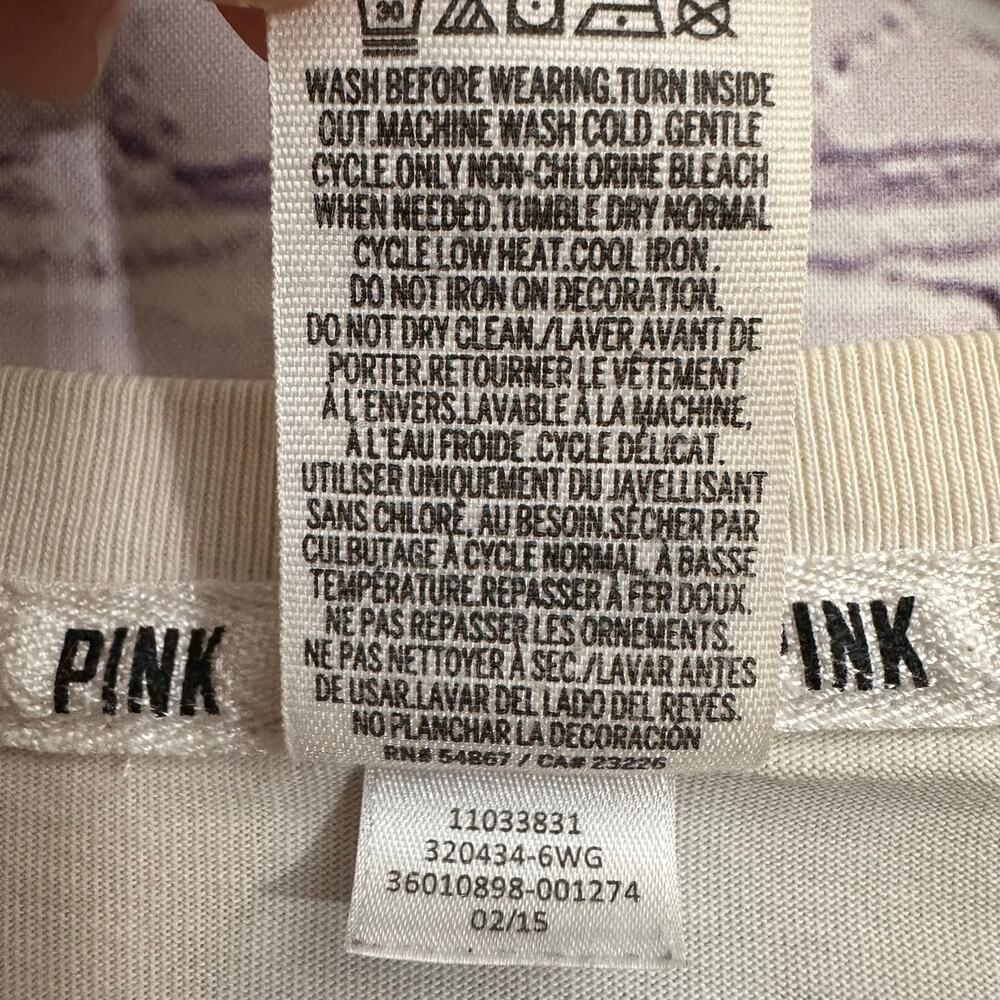 Victoria's Secret PINK Ombre Long Sleeve Shirt Reverse Dip Dye Women's XS - Picture 6 of 6